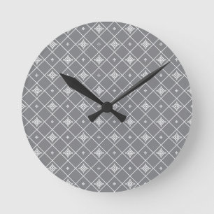 Geometric cross pendant round clock