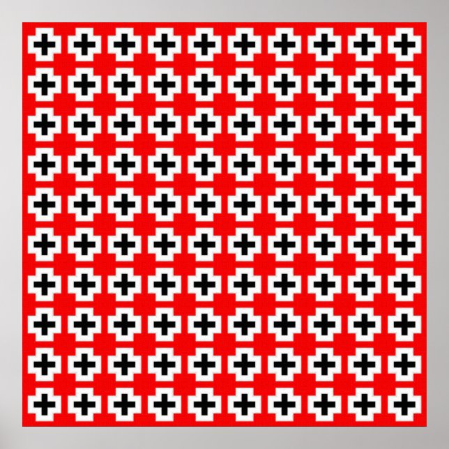 Geometric Crosses Pattern Poster (Front)