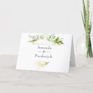 Geometric Crystal Greenery Wedding Programme