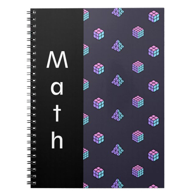 Geometric Cube Illusion Editable - Text Notebook (Front)