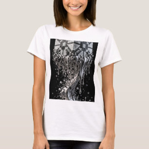 Geometric Cube Melting Chrome  T-Shirt