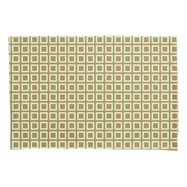 Geometric Cube Pattern Lime Green on custom color Pillowcase (Front)