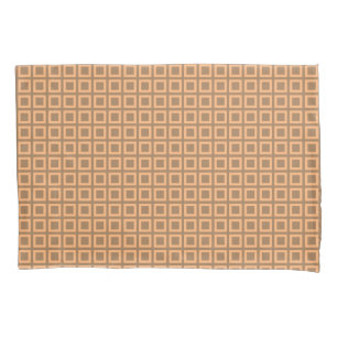 Geometric Cube Pattern Orange on custom color Pillowcase