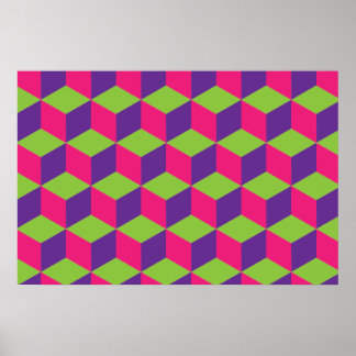 Geometric Cube Pattern Poster