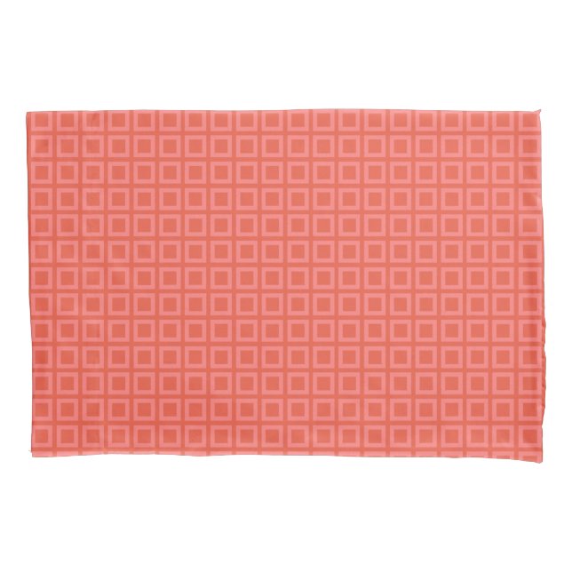 Geometric Cube Pattern Red on custom colour Pillowcase (Front)