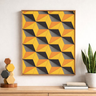 Geometric Cubes Design Poster