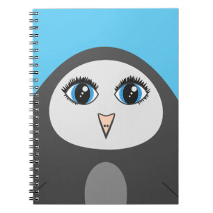 Geometric Cute Cartoon Big Eyed Penguin Kids Notebook