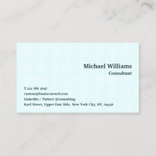 Geometric Cyan Chequered Pattern Modern Trendy DIY Business Card