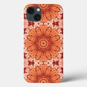 Geometric Daisy Pattern in Mandarin Orange  iPhone 13 Case