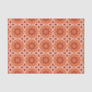 Geometric Daisy Pattern in Mandarin Orange  Tissue Paper