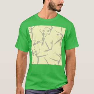 Geometric Dancers pale grey and yellow T-Shirt