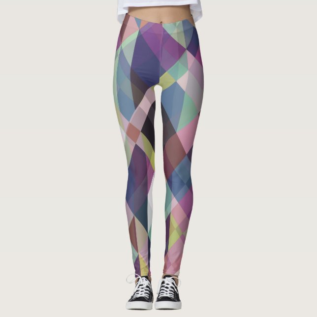 geometric dark shades pattern leggings (Front)