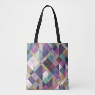 geometric dark shades pattern tote bag