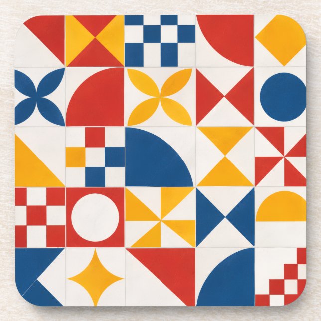 Geometric Decorative Tile Collection Coaster (Front)