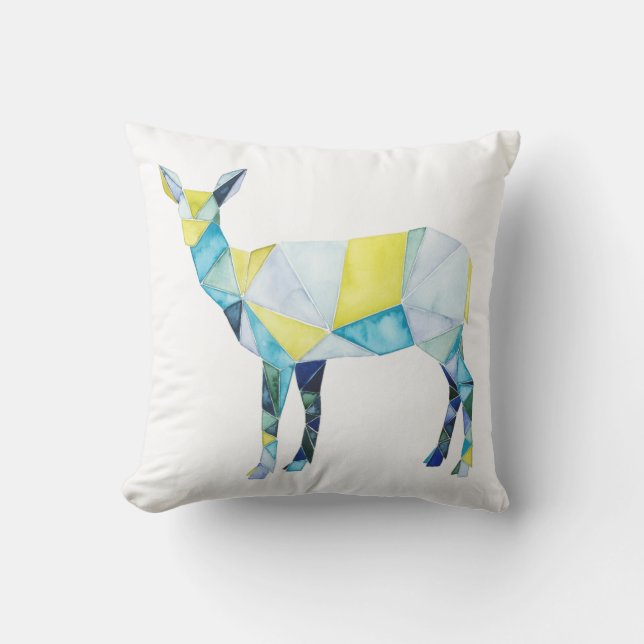 Geometric Deer Animal Cushion (Front)