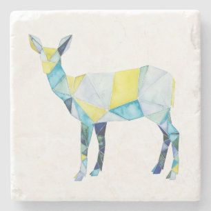 Geometric Deer Animal Stone Coaster