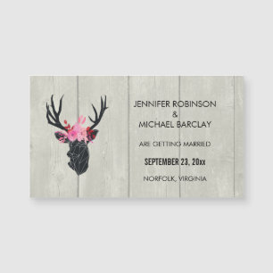 Geometric Deer Head with FlorWedding Save the Date
