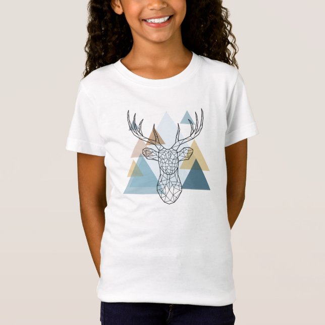 Geometric Deer Portrait T-Shirt (Front)