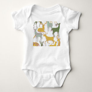 Geometric Deers: Traditional Pattern Illustration. Baby Bodysuit