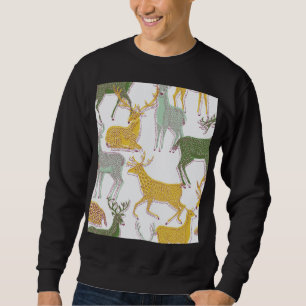 Geometric Deers: Traditional Pattern Illustration. Sweatshirt