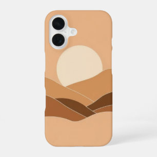Geometric Desert Sunset: A Simplistic Study iPhone 16 Case