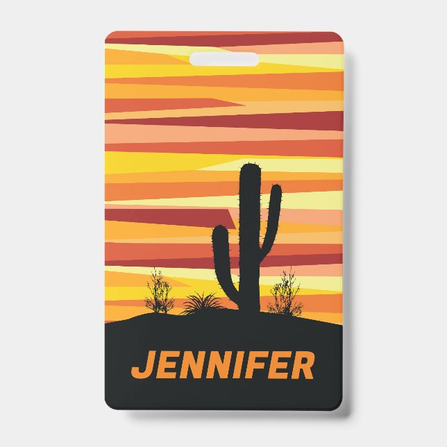Geometric desert sunset ID badge (Front)