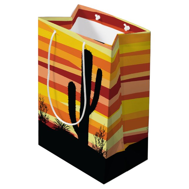 Geometric desert sunset medium gift bag (Back Angled)