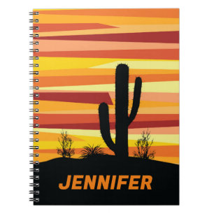 Geometric desert sunset notebook