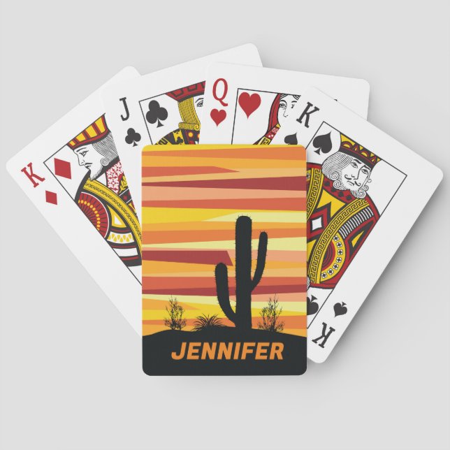Geometric desert sunset playing cards (Back)