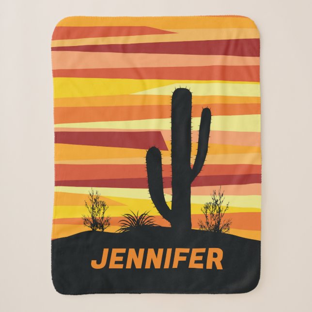 Geometric desert sunset sherpa blanket (Front)