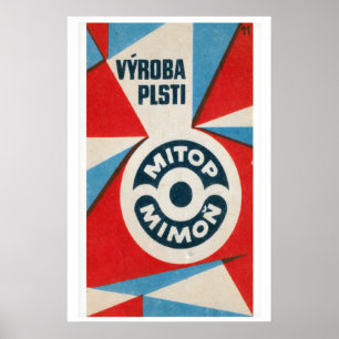 Geometric Design Czechoslovakia Mid-Century Poster