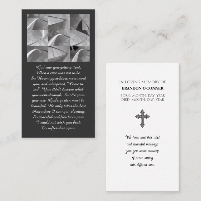 Geometric Design God Saw You White Gray  Business Card (Front/Back)
