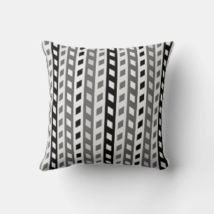 Geometric Design, gray, black, white, Cushion