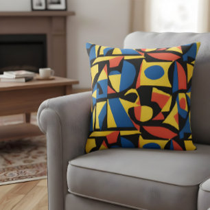 Geometric design inspired by Picasso's sunflowers Cushion