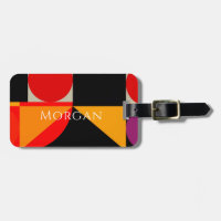 Geometric Design, Name, Red, Black, Orange, Purple
