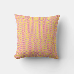 Geometric design pattern peach yellow cushion