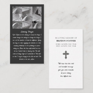 Geometric Design Serenity Prayer White and Gray  Business Card