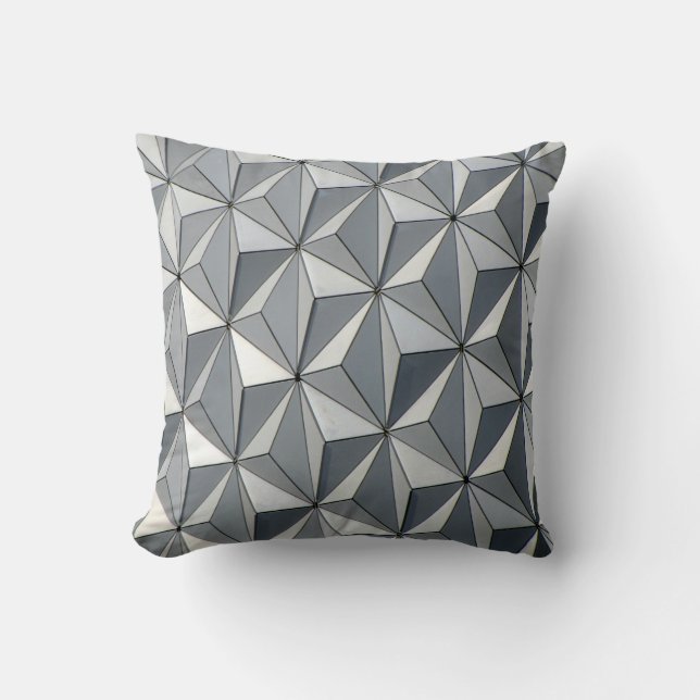 Geometric Design - Silver Throw Pillow (Front)