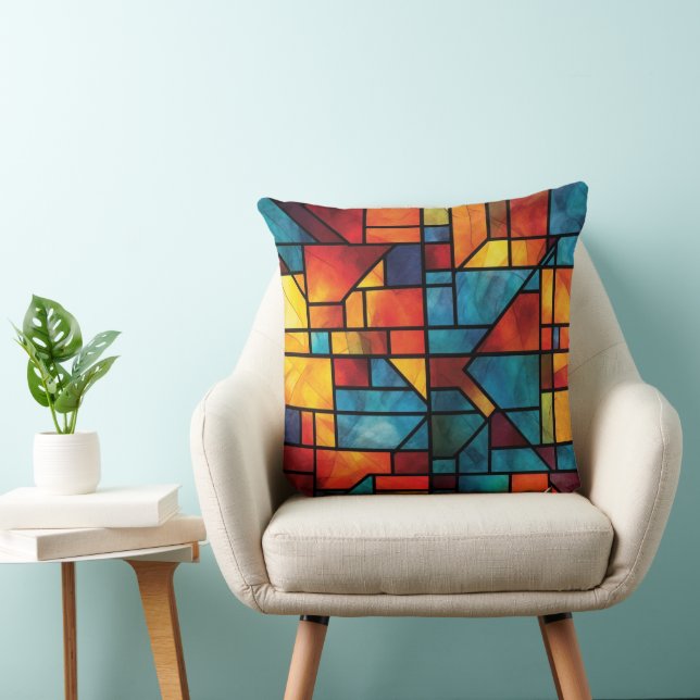 Geometric Design Throw Pillow (Chair)