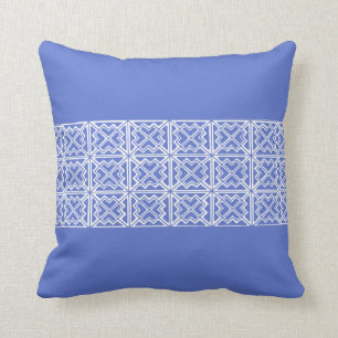 Geometric Design Throw Pillow In Periwinkle Blue