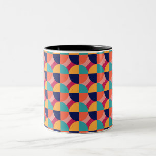GEOMETRIC DESIGN. Two-Tone COFFEE MUG