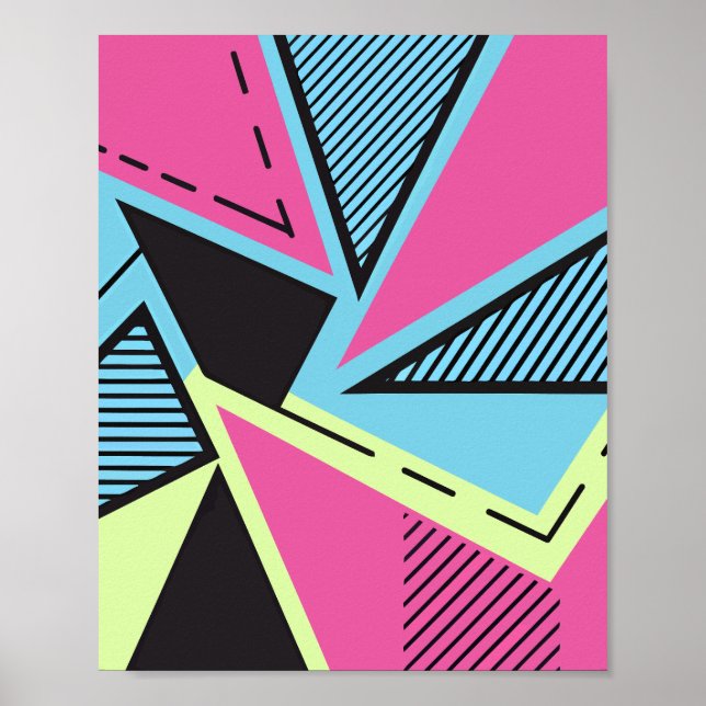Geometric Design with Bright Contrasting Colours Poster (Front)
