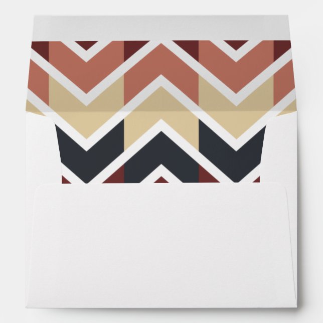 Geometric Designs Colour Wine, Teal, Beige, Salmon Envelopes (Back (Bottom))