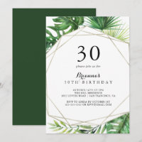 Geometric Destination Tropical 30th Birthday Party