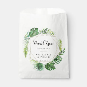 Geometric Destination Tropical Thank You Wedding Favour Bags