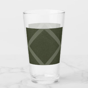 Geometric Diamond Moss Green Pint Glass