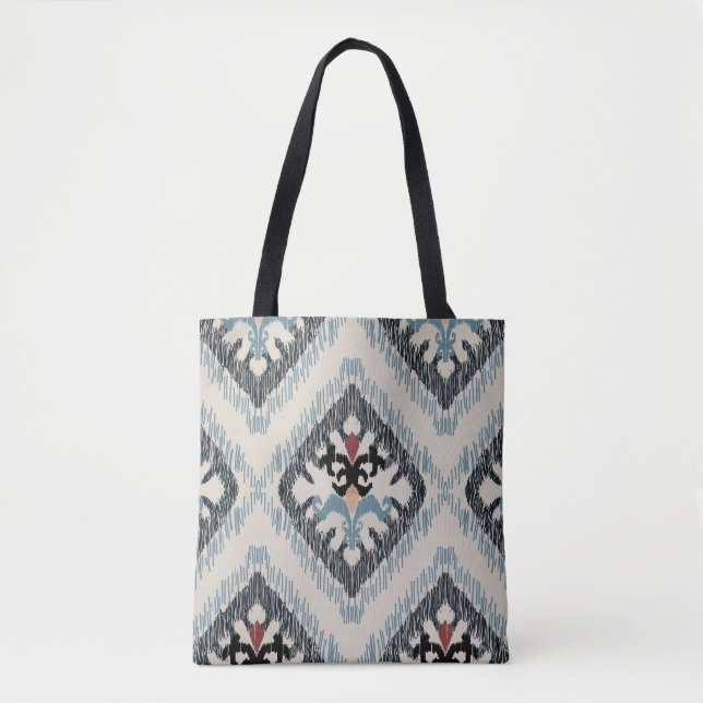 Geometric Diamond Pattern Tote Bag - Multicolor (Front)