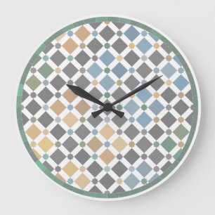 Geometric Diamond Pattern Wall Clock – Modern Alha