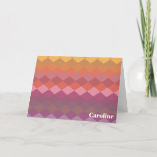 Geometric Diamond Shapes in Muted Colours with Nam Card