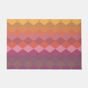 Geometric Diamond Shapes in Muted Rainbow Colours Doormat